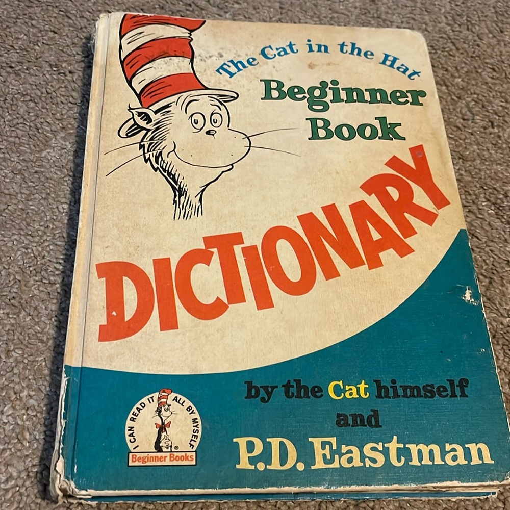 Vintage  8 x 11 Dr. Seuss The Cat In The Hat Beginner Dictionary